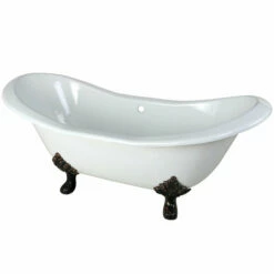 Kingston Brass Aqua Eden 72" Cast Iron Double Slipper Clawfoot Freestanding Bathtub 13 Kingston Brass Aqua Eden 72" Cast Iron Double Slipper Clawfoot Freestanding Bathtub -Hansgrohe Shop VCTND7231NC5
