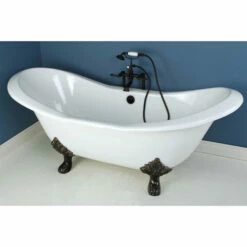 Kingston Brass Aqua Eden 72" Cast Iron Double Slipper Clawfoot Freestanding Bathtub 14 Kingston Brass Aqua Eden 72" Cast Iron Double Slipper Clawfoot Freestanding Bathtub -Hansgrohe Shop VCTND7231NC5 CS1