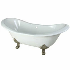 Kingston Brass Aqua Eden 72" Cast Iron Double Slipper Clawfoot Freestanding Bathtub 16 Kingston Brass Aqua Eden 72" Cast Iron Double Slipper Clawfoot Freestanding Bathtub -Hansgrohe Shop VCTND7231NC8
