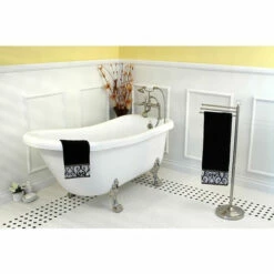 Kingston Brass Aqua Eden Serenity 67" Acrylic Clawfoot Slipper Freestanding Tub With 7" Deck Drillings - VT7DE672826C