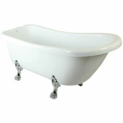 Kingston Brass Aqua Eden 67" Slipper Acrylic Freestanding Tub With 7" Deck Drillings - VTDE692823C