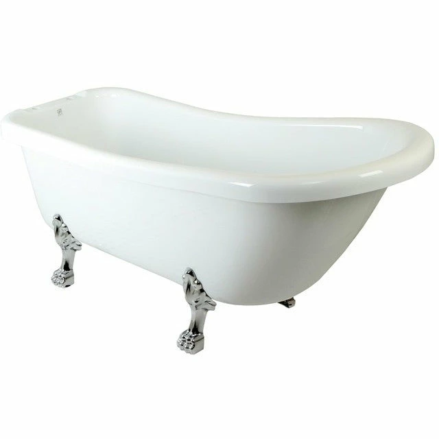 Kingston Brass Aqua Eden 67" Slipper Acrylic Freestanding Tub With 7" Deck Drillings - VTDE692823C 1 Kingston Brass Aqua Eden 67" Slipper Acrylic Freestanding Tub With 7" Deck Drillings - VTDE692823C
