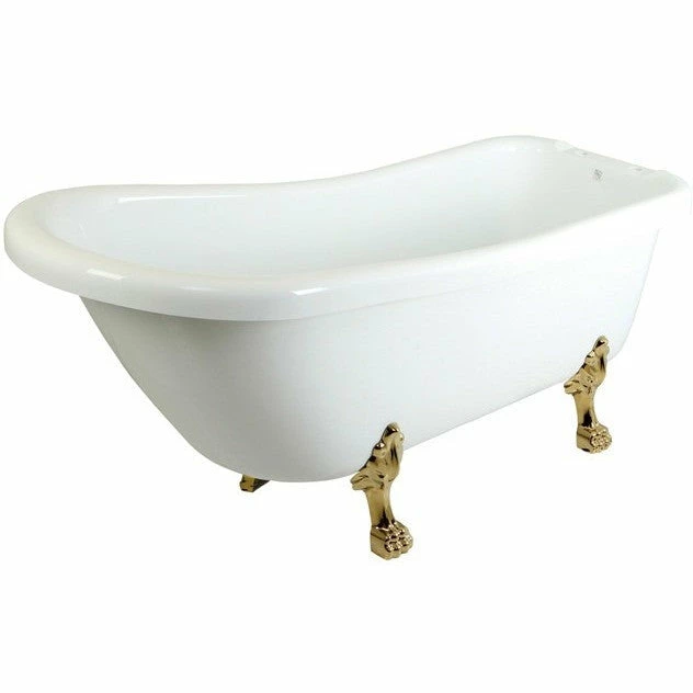 Kingston Brass Aqua Eden 67" Slipper Acrylic Freestanding Tub With 7" Deck Drillings - VTDE692823C 2 Kingston Brass Aqua Eden 67" Slipper Acrylic Freestanding Tub With 7" Deck Drillings - VTDE692823C - Image 2