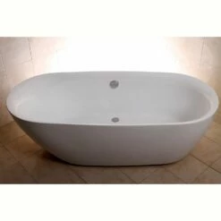 Kingston Brass Aqua Eden 71" Contemporary Freestanding Acrylic Bathtub - VTDE713321 -Hansgrohe Shop VTDE713321 CS1