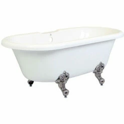 Kingston Brass Aqua Eden Dynasty 67" Acrylic Clawfoot Double Ended Freestanding Tub Without Drillings -Hansgrohe Shop VTDS672924H8