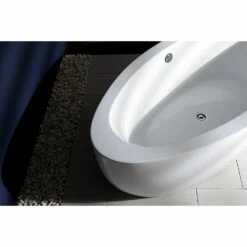 Kingston Brass Aqua Eden VTOV733623 73-Inch Acrylic Double Ended Freestanding Tub With Drain, White -Hansgrohe Shop VTOV733623 LS6