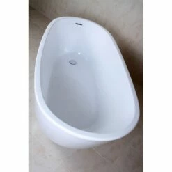 Kingston Brass Aqua Eden 59" Contemporary Freestanding Acrylic Bathtub - VTRS592928 -Hansgrohe Shop VTRS592928 CS3