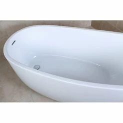 Kingston Brass Aqua Eden 59" Contemporary Freestanding Acrylic Bathtub - VTRS592928 -Hansgrohe Shop VTRS592928 CS6