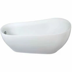Kingston Brass Aqua Eden 71" Contemporary Freestanding Acrylic Slipper Bathtub - VTRS723432