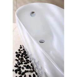 Kingston Brass Aqua Eden 71" Contemporary Freestanding Acrylic Slipper Bathtub - VTRS723432 -Hansgrohe Shop VTRS723432 CSB1