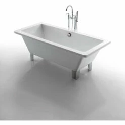 Kingston Brass Aqua Eden 67" Acrylic Clawfoot Square Freestanding Tub - VTSQ673018A -Hansgrohe Shop VTSQ673018A1 1
