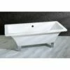 Kingston Brass Aqua Eden 67" Acrylic Clawfoot Square Freestanding Tub - VTSQ673018A