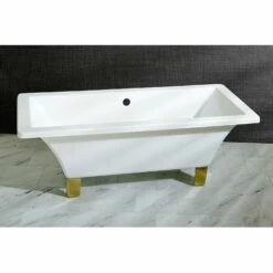 Kingston Brass Aqua Eden 67" Acrylic Clawfoot Square Freestanding Tub - VTSQ673018A -Hansgrohe Shop VTSQ673018A2 CS