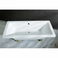 Kingston Brass Aqua Eden 67" Acrylic Clawfoot Square Freestanding Tub - VTSQ673018A -Hansgrohe Shop VTSQ673018A2 CS1