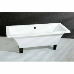 Kingston Brass Aqua Eden 67" Acrylic Clawfoot Square Freestanding Tub - VTSQ673018A -Hansgrohe Shop VTSQ673018A5 CS