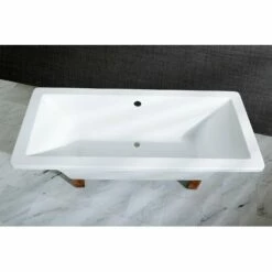 Kingston Brass Aqua Eden 67" Acrylic Clawfoot Square Freestanding Tub - VTSQ673018A -Hansgrohe Shop VTSQ673018A6 CS1