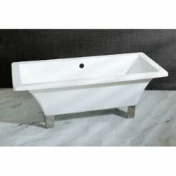 Kingston Brass Aqua Eden 67" Acrylic Clawfoot Square Freestanding Tub - VTSQ673018A -Hansgrohe Shop VTSQ673018A8 CS
