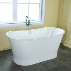 Barclay CTBATN68-WH 68" Wakely, Premium Cast Iron Freestanding Tub -Hansgrohe Shop Wakely4