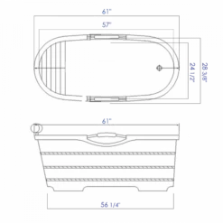 Alfi Brand AB1163 61" Free Standing Wood Bath With Cushion Headrest -Hansgrohe Shop ab1163 d 1
