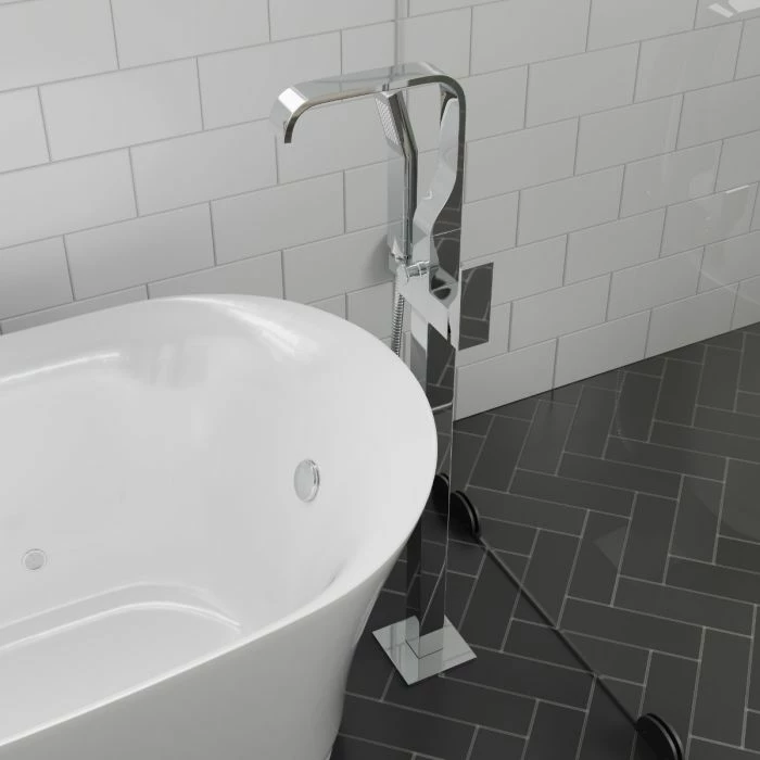 Alfi Brand AB2180 Floor Mount Tub Filler With Shower Head Polished/Brushed 1 Alfi Brand AB2180 Floor Mount Tub Filler With Shower Head Polished/Brushed