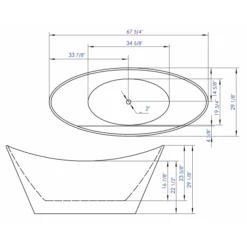 ALFI Brand AB8803 68 Inch White Oval Acrylic Free Standing Soaking Bathtub -Hansgrohe Shop ab8803 d