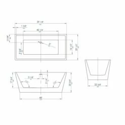 ALFI Brand AB8833 59 Inch White Rectangular Free Standing Soaking Bathtub -Hansgrohe Shop ab8833 d 1