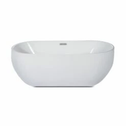 ALFI Brand AB8838 59 Inch White Oval Acrylic Free Standing Soaking Bathtub -Hansgrohe Shop ab8838 1