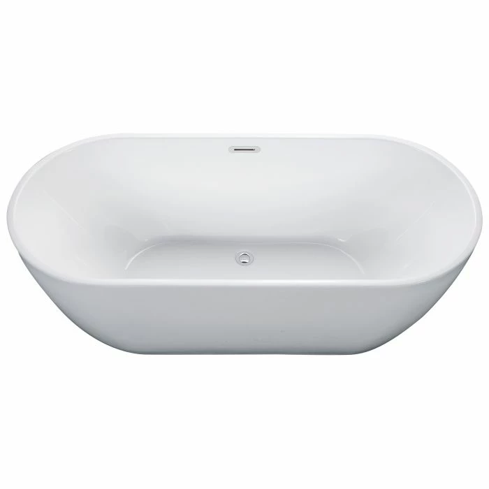 ALFI Brand AB8839 67 Inch White Oval Acrylic Free Standing Soaking Bathtub 2 ALFI Brand AB8839 67 Inch White Oval Acrylic Free Standing Soaking Bathtub - Image 2