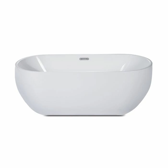 ALFI Brand AB8839 67 Inch White Oval Acrylic Free Standing Soaking Bathtub 3 ALFI Brand AB8839 67 Inch White Oval Acrylic Free Standing Soaking Bathtub - Image 3