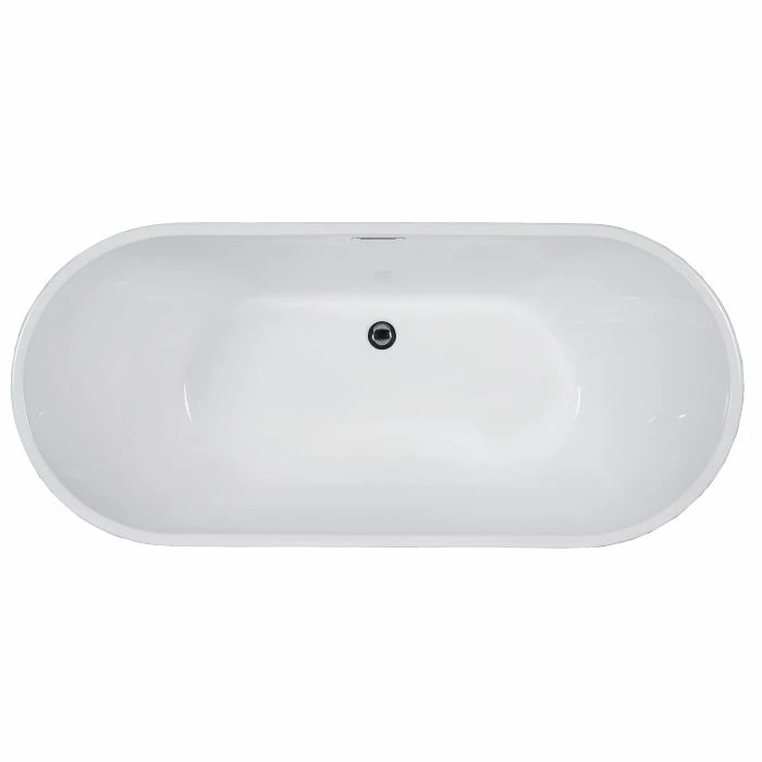 ALFI Brand AB8839 67 Inch White Oval Acrylic Free Standing Soaking Bathtub 5 ALFI Brand AB8839 67 Inch White Oval Acrylic Free Standing Soaking Bathtub - Image 5
