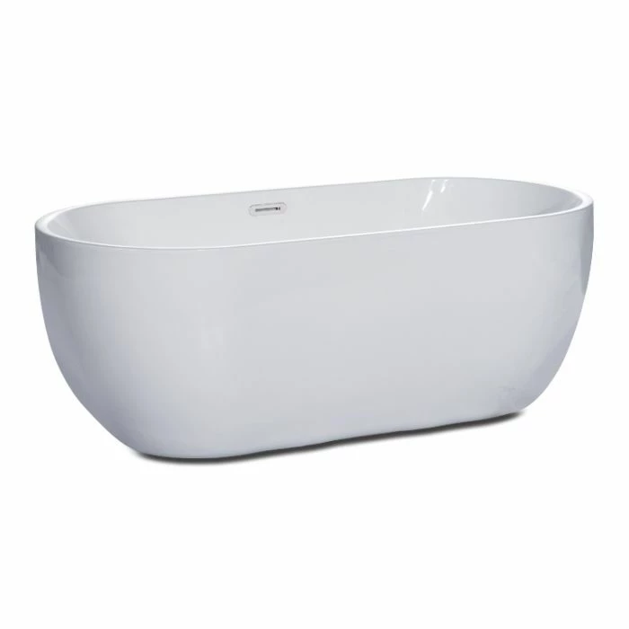 ALFI Brand AB8839 67 Inch White Oval Acrylic Free Standing Soaking Bathtub 6 ALFI Brand AB8839 67 Inch White Oval Acrylic Free Standing Soaking Bathtub - Image 6