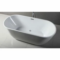 ALFI Brand AB8839 67 Inch White Oval Acrylic Free Standing Soaking Bathtub 14 ALFI Brand AB8839 67 Inch White Oval Acrylic Free Standing Soaking Bathtub -Hansgrohe Shop ab8839 5