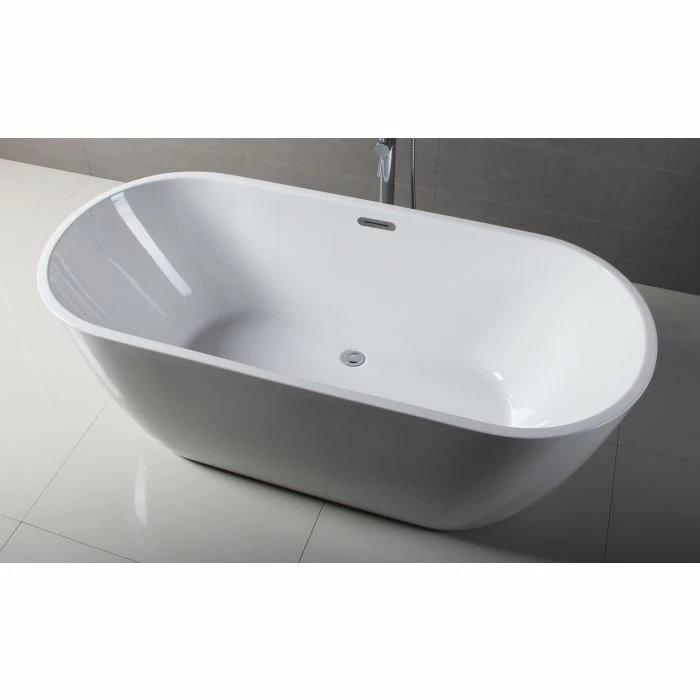 ALFI Brand AB8839 67 Inch White Oval Acrylic Free Standing Soaking Bathtub 7 ALFI Brand AB8839 67 Inch White Oval Acrylic Free Standing Soaking Bathtub - Image 7