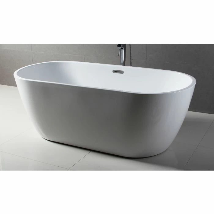 ALFI Brand AB8839 67 Inch White Oval Acrylic Free Standing Soaking Bathtub 1 ALFI Brand AB8839 67 Inch White Oval Acrylic Free Standing Soaking Bathtub