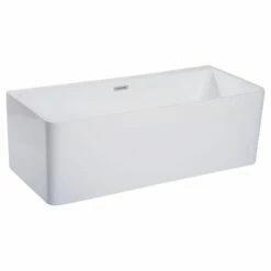 ALFI Brand AB8859 67 Inch White Rectangular Acrylic Free Standing Soaking Bathtub
