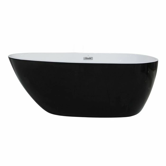 ALFI Brand AB8862 59 Inch Black & White Oval Acrylic Free Standing Soaking Bathtub 2 ALFI Brand AB8862 59 Inch Black & White Oval Acrylic Free Standing Soaking Bathtub - Image 2