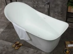 ALFI Brand AB9915 74" White Solid Surface Smooth Resin Soaking Slipper Bathtub -Hansgrohe Shop ab9915 2