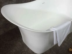 ALFI Brand AB9915 74" White Solid Surface Smooth Resin Soaking Slipper Bathtub -Hansgrohe Shop ab9915 3