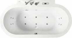 EAGO AM128ETL 6 Ft Acrylic White Whirlpool Bathtub With Fixtures -Hansgrohe Shop am128etl 4 1