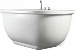 EAGO AM128ETL 6 Ft Acrylic White Whirlpool Bathtub With Fixtures -Hansgrohe Shop am128etl 7 1