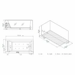 EAGO AM152ETL-6 6 Ft Clear Rectangular Acrylic Whirlpool Bathtub -Hansgrohe Shop am152etl 6 d 1