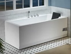 EAGO AM154ETL-L6 6 Ft Acrylic White Rectangular Whirlpool Tub With Fixtures