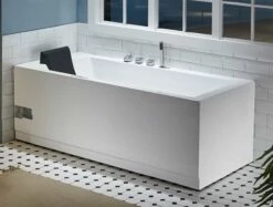 EAGO AM154ETL-R5 5 Ft Acrylic White Rectangular Whirlpool Bathtub W Fixtures