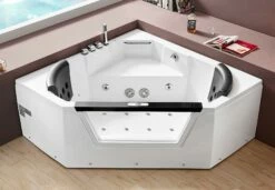EAGO AM156ETL 5 Ft Clear Corner Acrylic Whirlpool Bathtub For Two