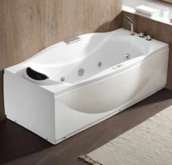 EAGO AM189ETL-R 6 Ft Right Drain Acrylic White Whirlpool Bathtub With Fixtures