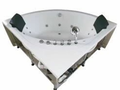 EAGO AM200 5' Rounded Modern Double Seat Corner Whirlpool Bath Tub With Fixtures -Hansgrohe Shop am200 11