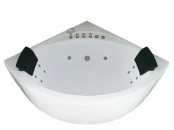 EAGO AM200 5' Rounded Modern Double Seat Corner Whirlpool Bath Tub With Fixtures -Hansgrohe Shop am200 13