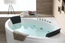 EAGO AM200 5' Rounded Modern Double Seat Corner Whirlpool Bath Tub With Fixtures -Hansgrohe Shop am200 2