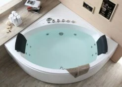 EAGO AM200 5' Rounded Modern Double Seat Corner Whirlpool Bath Tub With Fixtures -Hansgrohe Shop am200 3