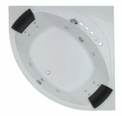 EAGO AM200 5' Rounded Modern Double Seat Corner Whirlpool Bath Tub With Fixtures -Hansgrohe Shop am200 4